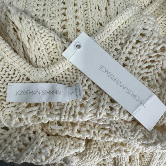 Jonathan Simkhai Kamilah Fringe Dress Midi Crochet Ivory Resort Cotton Small - Picture 9 of 11